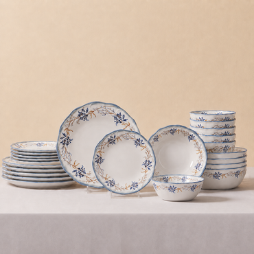 Güral Tenedos Tafelservice für 6 Personen - Blau-Orange