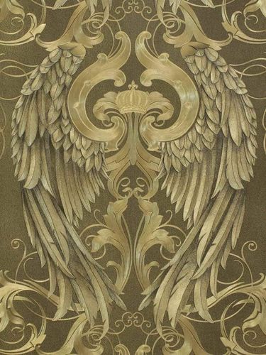 Glööckler Wallpaper non-woven angel wing gold black 52540
