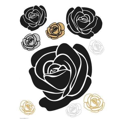 Flock Wandsticker Wandtattoo Blumen Rose