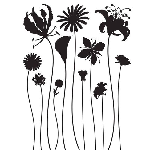 Flock Wandsticker Wandtattoo Deko Blumen