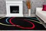 Webteppich Wellen Teppich schwarz rot gelb California 1