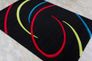 Webteppich Wellen Teppich schwarz rot gelb California Detail 2