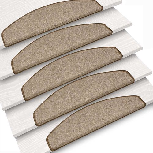 15er Set Stufenmatten Nizza Schlinge braun-grau Treppenstufen