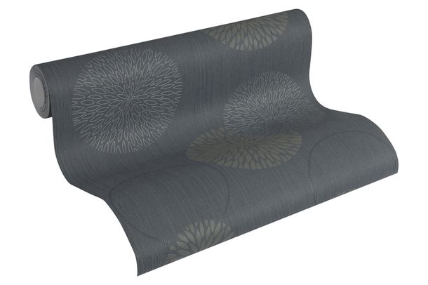 Tapetenrolle Modern Kreise 3D anthrazit grau taupe 93791-1 AS Creation Spot 3