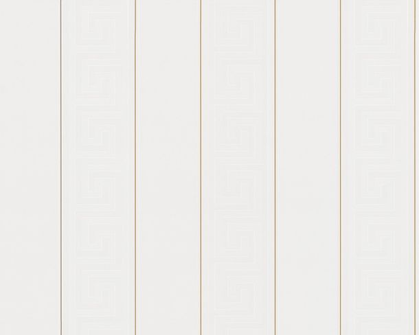 Article picture Versace Home Wallpaper striped greek style white gold 93524-1