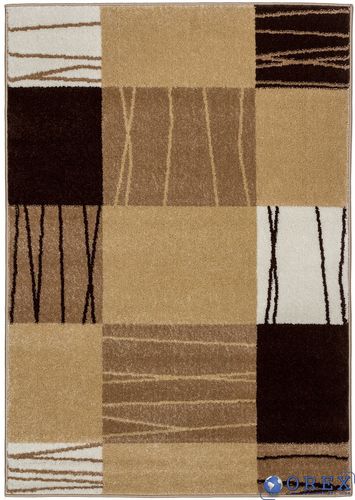 Milano Webteppich Modern 80 x 150 cm braun gelb