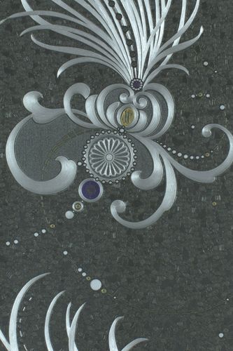Harald Glööckler design wallpaper geometric anthracite gloss 54469