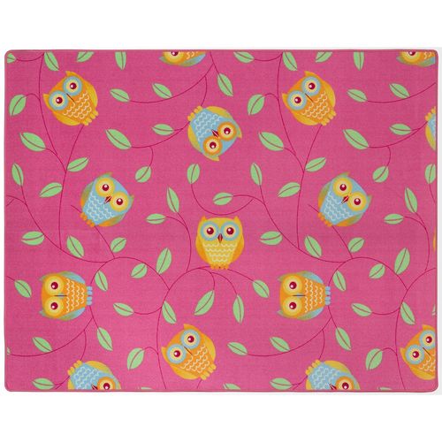 Happy Owls Carpet Kids Rug 133 x 170 cm pink