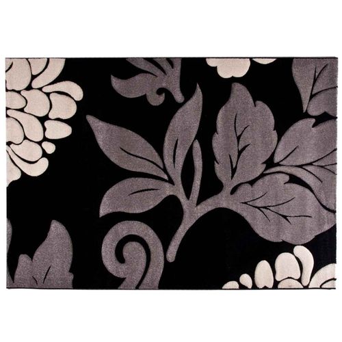 Teppich Florida Sehrazat Blumen grau schwarz in 4 Größen