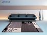 Room Carpet woven Florida Sehrazat squared grey black in 4 sizes
