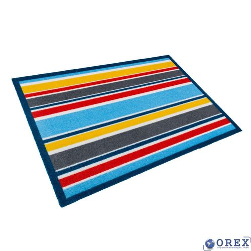 Designer doormat dirt trap Contzen 66x100cm blue yellow