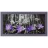 Mural Art Print Framed flowers forrest black white purple 1