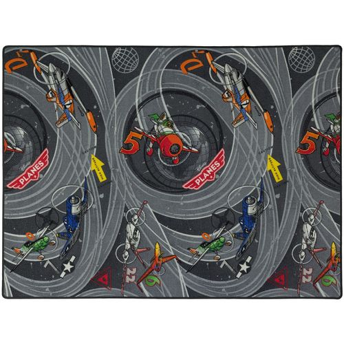 Kinderteppich Disney Planes Dusty Skipper Riley grau