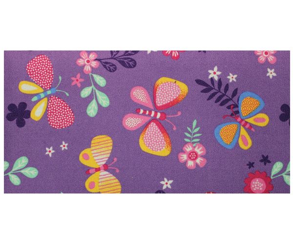 Kinderteppich Schmetterling Teppich Papillon Butterfly Spielteppich in 2 Farben lila