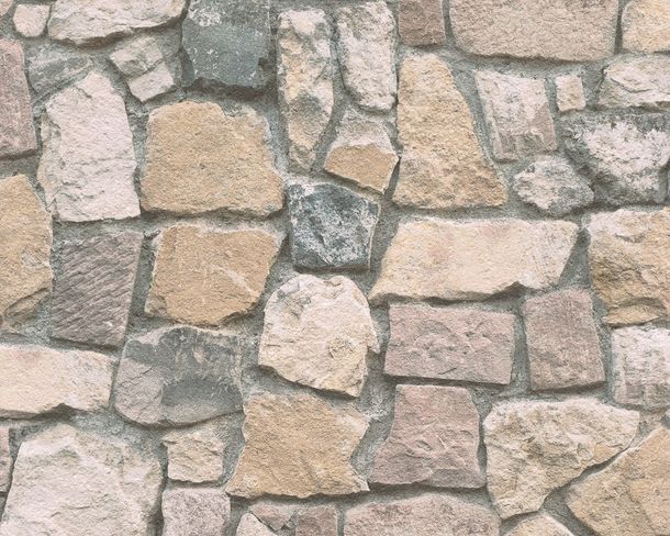 Tapete AS Creation Decora Natur 6 Steine beige grau 6924-12