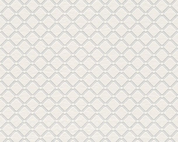 Wallpaper non-woven paintable squares white 5281-17