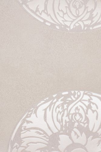 Vliestapete Marburg Dieter Langer View Design Blumen cremegrau metallic 55943