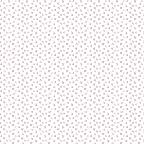 Wallpaper Non-Woven flowers rose green white 002222