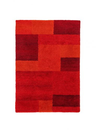 Hochflor Teppich Astra Livorno Shaggy Kariert rot