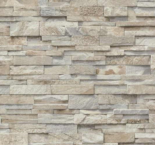 Wallpaper stone stones wall brick beige grey PS 02363-10