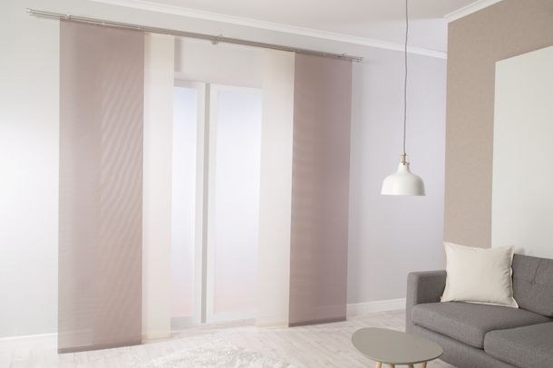 Panel curtain semi transparent brown plain 5802-62