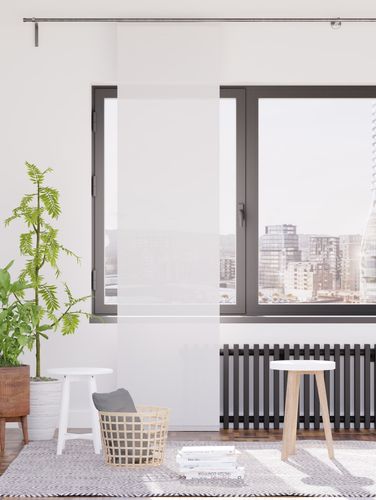 Panel curtain semi transparent white plain 5802-00