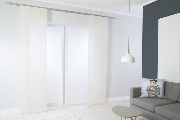 Panel curtain semi transparent cream plain 5802-17