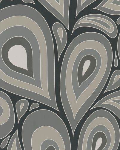 Nena Wallpaper Design Marburg Black Beige Retro 57202