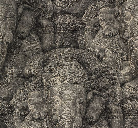 Rasch Tapete Crispy Paper schwarz Ganesha 525502