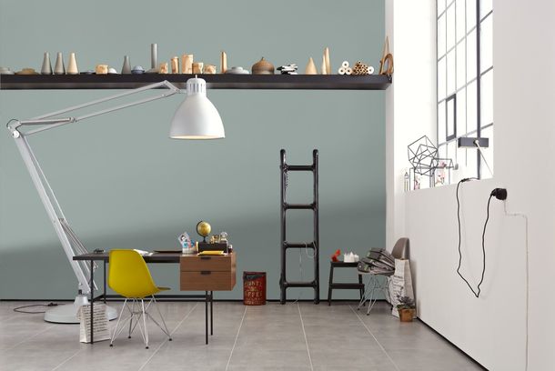 Room picture Non-Woven Wallpaper Kitchen Dreams plain style turquoise 3096-31