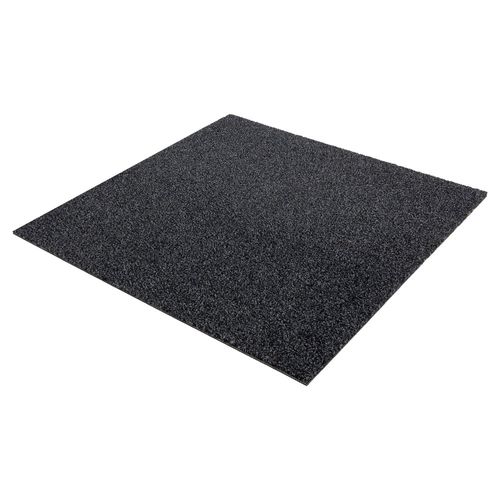 Seitenansicht Teppichfliese Teppichplatte selbstliegend Einfarbig schwarz Intrigo 50x50 cm
