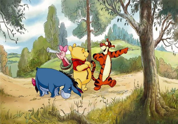 XL Fototapete Disney Winnie Puuh Ferkel Esel Kinder Tapete Papier Vlies Des-39