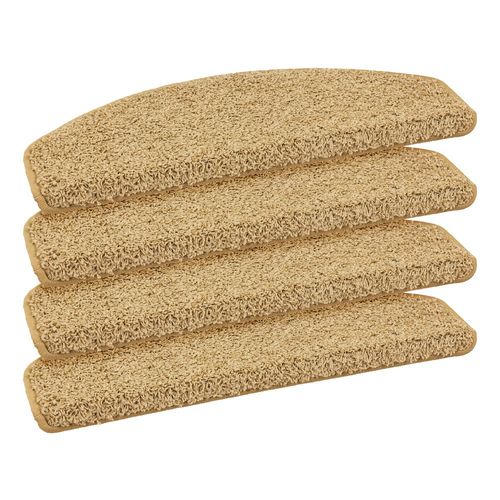 Shaggy Stufenmatte Treppenmatte Glamour 24x65cm cremebeige
