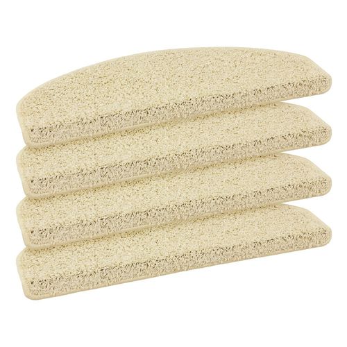 Shaggy Stufenmatte Treppenmatte Glamour 24x65cm creme
