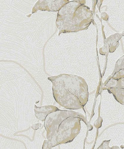 Wallpaper graphic floral shine white non-woven Marburg La Veneziana 3 57943