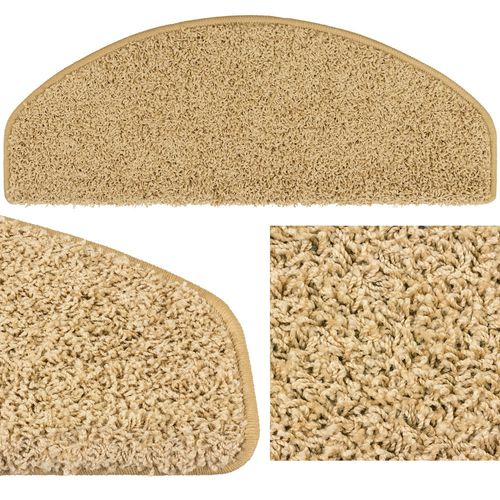 Shaggy Stair Tread Mats Staircase Glamour beige 28x65cm