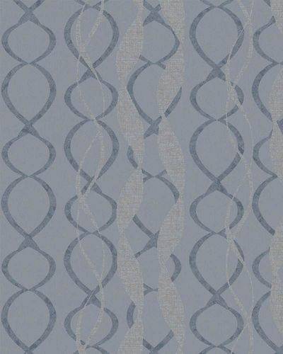 Tapete Grafisch Schlaufen Marburg Glanz La Vie blau silber 58121