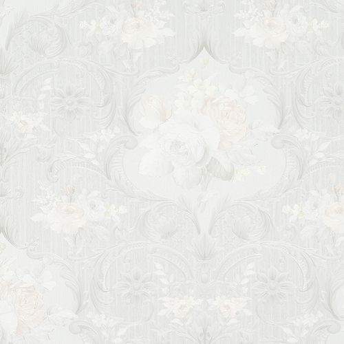 Tapete Vlies Ranken Blumen weißgrau Marburg Opulence Classic 58266