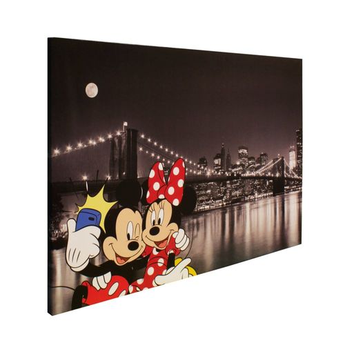 ビンテージ 未使用美品　from NewYork Mickey&￼Minnie Canvas Mural Mickey Minnie Mouse New York 60x90cm