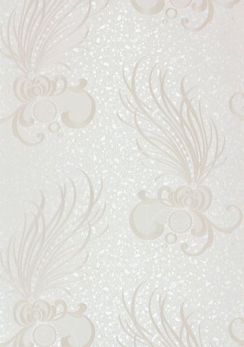 Harald Glööckler Tapete Vlies Federn silbercreme Metallic 54846