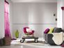 Room picture Wallpaper Border self-adhesive leaves white grey purple 2622-26 2