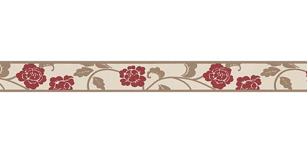 Artikelbild Tapetenborte Borte Blüten Blatt creme selbstklebend 2820-19