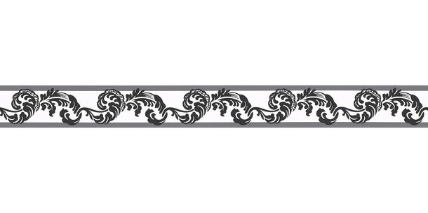 Article picture Wallpaper Border self-adhesive Tendrils white black 9043-17