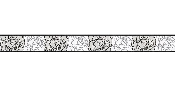 Article picture Wallpaper Border self-adhesive Roses white black 9050-24