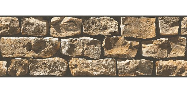Artikelbild Tapetenborte Borte Steinmauer cremebeige selbstklebend 9058-19