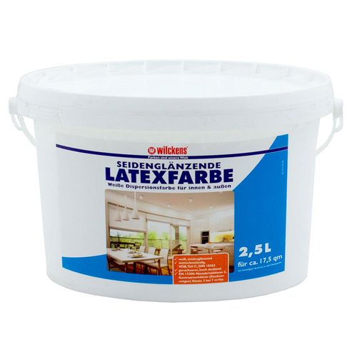 Latexfarbe Wilckens seidenglänzend innen/außen weiß 2,5l