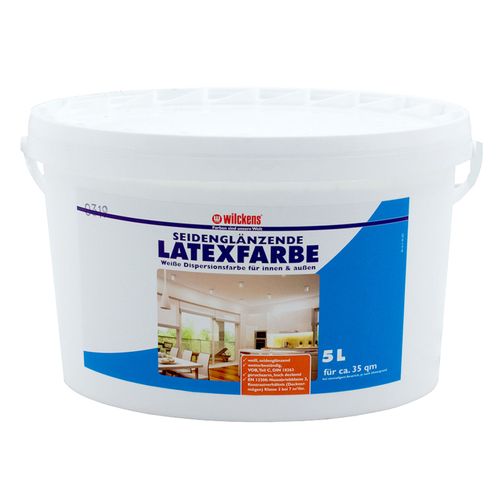 Latexfarbe Wilckens Farbe seidenglänzend Dispersionsfarbe weiß 5l