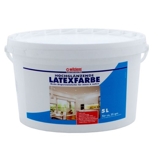 Latexfarbe Wilckens Farbe hochglänzend Dispersionsfarbe weiß 5l