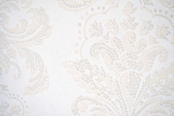Wallpaper baroque mosaic white Glitter Fuggerhaus Byzantium 4789-11