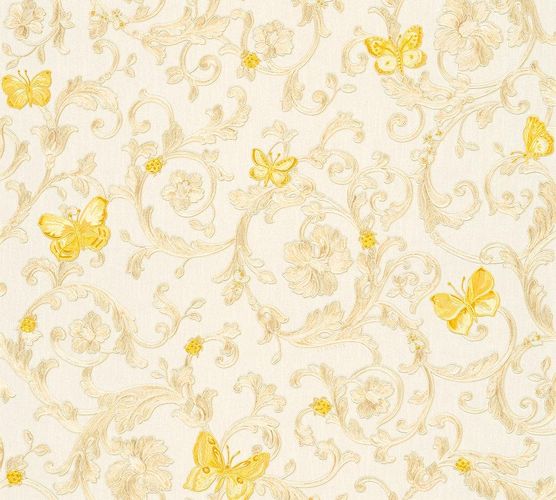 Tapete Vlies Versace Home Ranken weiß gold Glitzer 34325-1